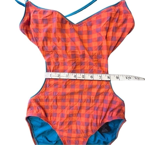 Marc By Marc Jacobs Red and Blue Checkered One Piece Swimsuit - Picture 13 of 15